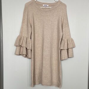 BB Dakota Sweater Dress with 3/4 Tiered Bell Sleeves